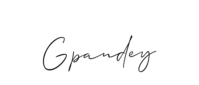 Allison_Script is a professional signature style that is perfect for those who want to add a touch of class to their signature. It is also a great choice for those who want to make their signature more unique. Get Gpandey name to fancy signature for free. Gpandey signature style 2 images and pictures png