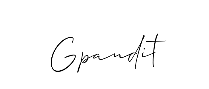 Design your own signature with our free online signature maker. With this signature software, you can create a handwritten (Allison_Script) signature for name Gpandit. Gpandit signature style 2 images and pictures png