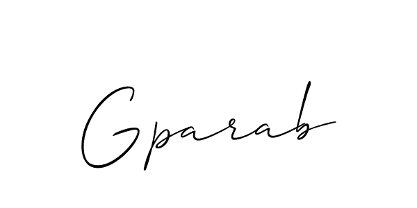 How to make Gparab signature? Allison_Script is a professional autograph style. Create handwritten signature for Gparab name. Gparab signature style 2 images and pictures png