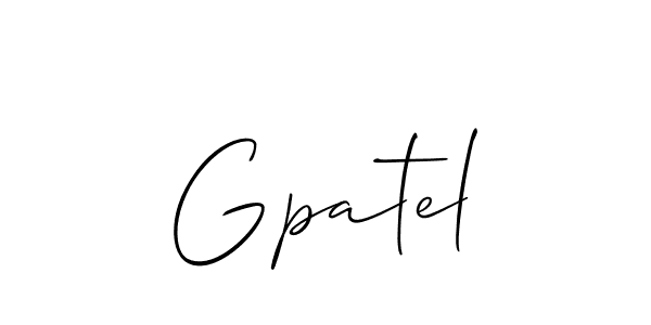 Use a signature maker to create a handwritten signature online. With this signature software, you can design (Allison_Script) your own signature for name Gpatel. Gpatel signature style 2 images and pictures png