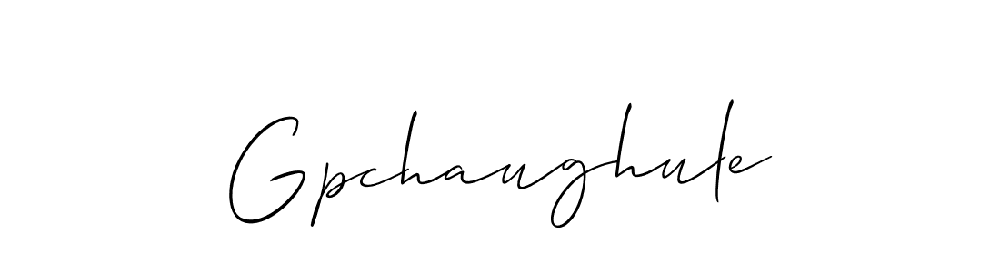 Allison_Script is a professional signature style that is perfect for those who want to add a touch of class to their signature. It is also a great choice for those who want to make their signature more unique. Get Gpchaughule name to fancy signature for free. Gpchaughule signature style 2 images and pictures png