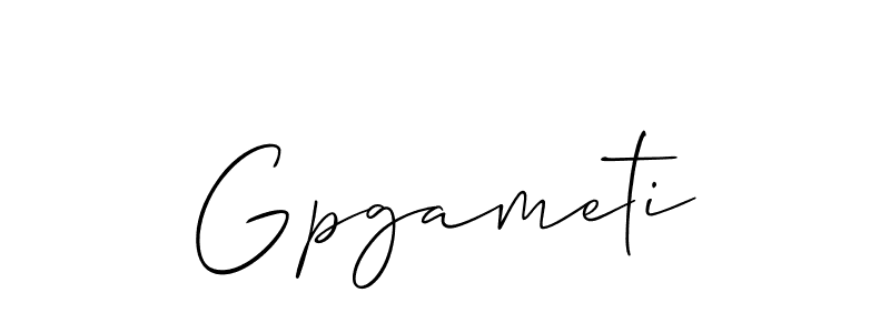 Make a beautiful signature design for name Gpgameti. With this signature (Allison_Script) style, you can create a handwritten signature for free. Gpgameti signature style 2 images and pictures png