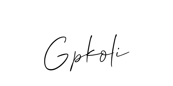 How to make Gpkoli signature? Allison_Script is a professional autograph style. Create handwritten signature for Gpkoli name. Gpkoli signature style 2 images and pictures png