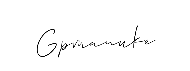 You should practise on your own different ways (Allison_Script) to write your name (Gpmanuke) in signature. don't let someone else do it for you. Gpmanuke signature style 2 images and pictures png