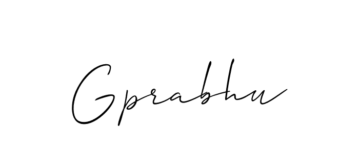 Create a beautiful signature design for name Gprabhu. With this signature (Allison_Script) fonts, you can make a handwritten signature for free. Gprabhu signature style 2 images and pictures png