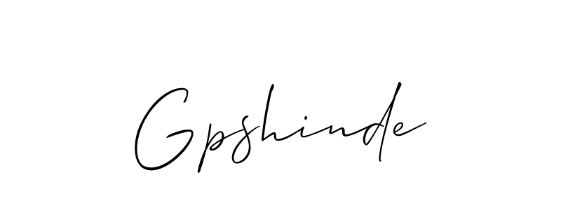 Make a beautiful signature design for name Gpshinde. With this signature (Allison_Script) style, you can create a handwritten signature for free. Gpshinde signature style 2 images and pictures png