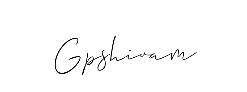 Create a beautiful signature design for name Gpshivam. With this signature (Allison_Script) fonts, you can make a handwritten signature for free. Gpshivam signature style 2 images and pictures png