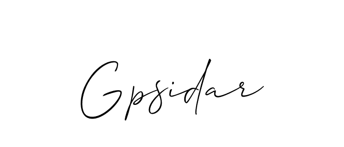 Make a beautiful signature design for name Gpsidar. With this signature (Allison_Script) style, you can create a handwritten signature for free. Gpsidar signature style 2 images and pictures png
