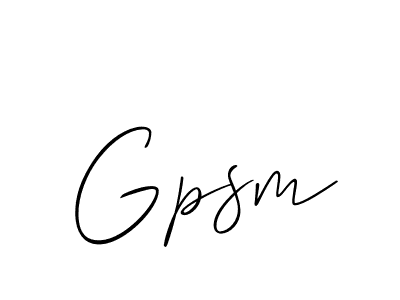 Design your own signature with our free online signature maker. With this signature software, you can create a handwritten (Allison_Script) signature for name Gpsm. Gpsm signature style 2 images and pictures png