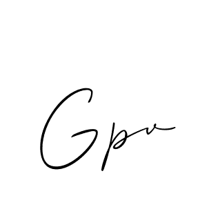 Create a beautiful signature design for name Gpv. With this signature (Allison_Script) fonts, you can make a handwritten signature for free. Gpv signature style 2 images and pictures png