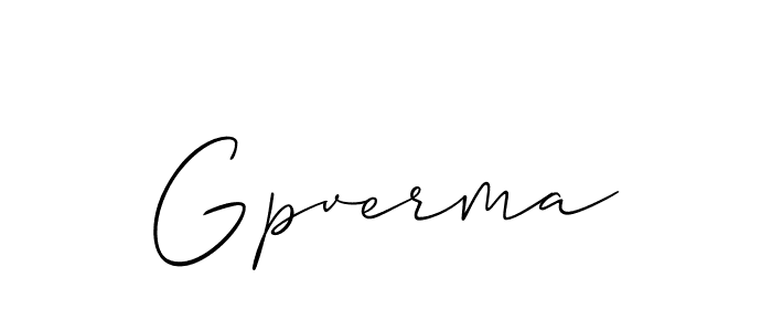 Create a beautiful signature design for name Gpverma. With this signature (Allison_Script) fonts, you can make a handwritten signature for free. Gpverma signature style 2 images and pictures png