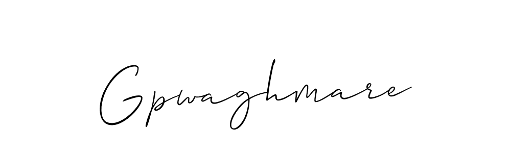 How to Draw Gpwaghmare signature style? Allison_Script is a latest design signature styles for name Gpwaghmare. Gpwaghmare signature style 2 images and pictures png