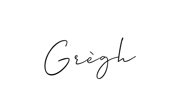 You should practise on your own different ways (Allison_Script) to write your name (Grègh) in signature. don't let someone else do it for you. Grègh signature style 2 images and pictures png