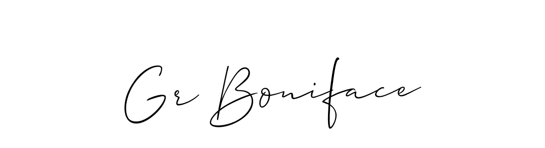 You should practise on your own different ways (Allison_Script) to write your name (Gr Boniface) in signature. don't let someone else do it for you. Gr Boniface signature style 2 images and pictures png