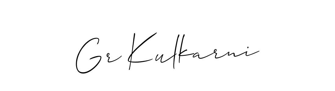 How to Draw Gr Kulkarni signature style? Allison_Script is a latest design signature styles for name Gr Kulkarni. Gr Kulkarni signature style 2 images and pictures png