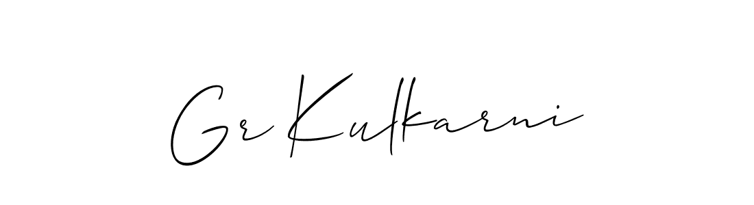 How to make Gr Kulkarni name signature. Use Allison_Script style for creating short signs online. This is the latest handwritten sign. Gr Kulkarni signature style 2 images and pictures png