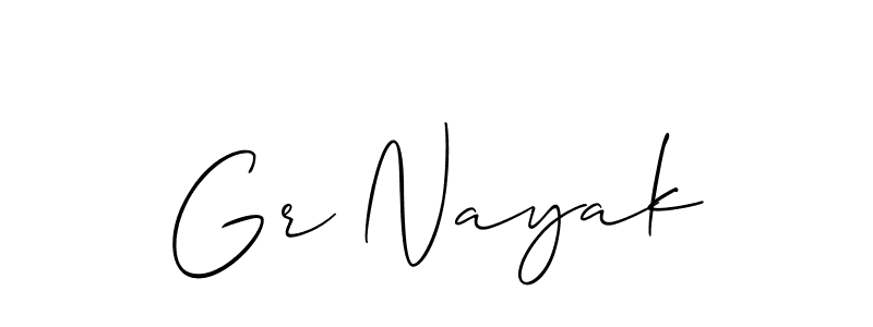 if you are searching for the best signature style for your name Gr Nayak. so please give up your signature search. here we have designed multiple signature styles  using Allison_Script. Gr Nayak signature style 2 images and pictures png