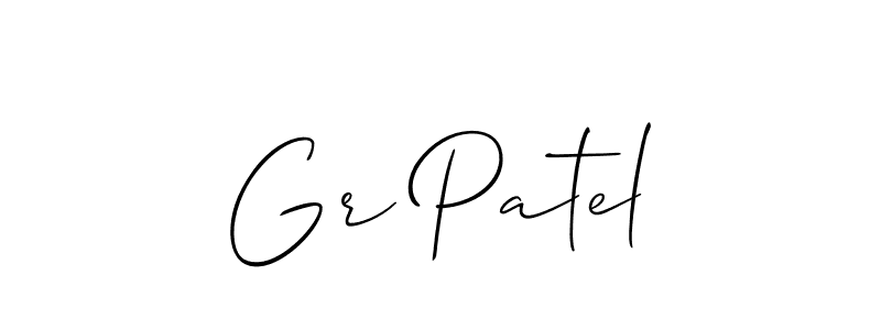 Create a beautiful signature design for name Gr Patel. With this signature (Allison_Script) fonts, you can make a handwritten signature for free. Gr Patel signature style 2 images and pictures png