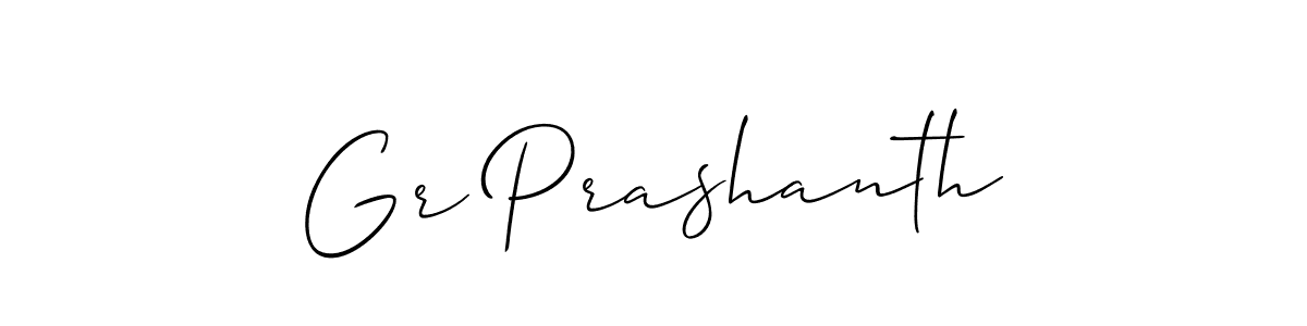 Gr Prashanth stylish signature style. Best Handwritten Sign (Allison_Script) for my name. Handwritten Signature Collection Ideas for my name Gr Prashanth. Gr Prashanth signature style 2 images and pictures png