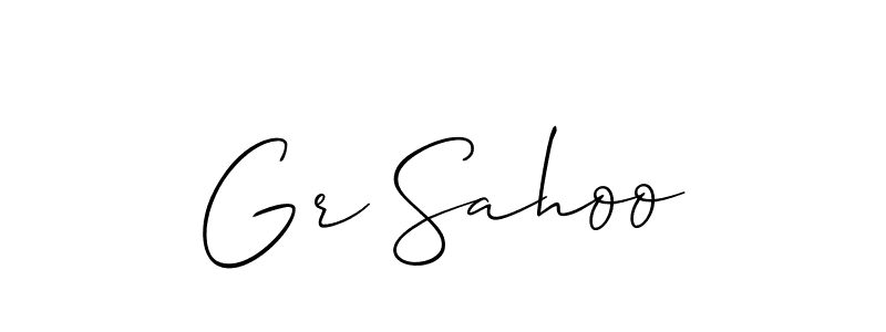 Use a signature maker to create a handwritten signature online. With this signature software, you can design (Allison_Script) your own signature for name Gr Sahoo. Gr Sahoo signature style 2 images and pictures png