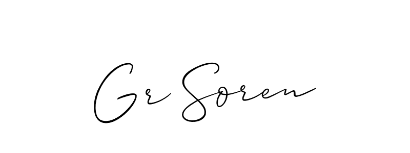 How to make Gr Soren name signature. Use Allison_Script style for creating short signs online. This is the latest handwritten sign. Gr Soren signature style 2 images and pictures png