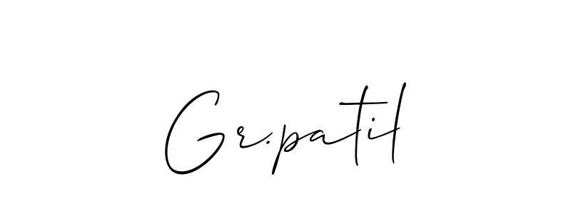 Design your own signature with our free online signature maker. With this signature software, you can create a handwritten (Allison_Script) signature for name Gr.patil. Gr.patil signature style 2 images and pictures png