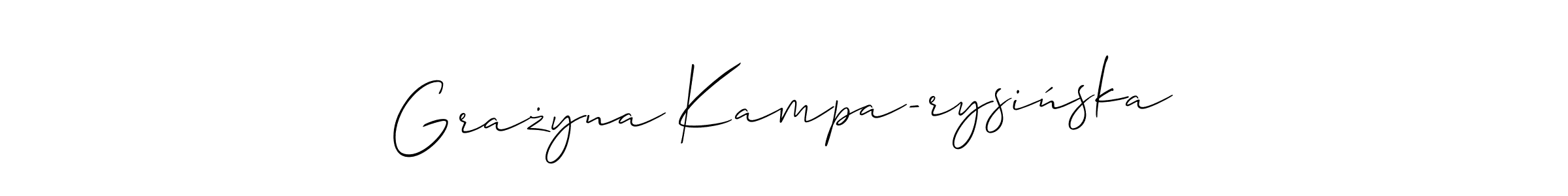 How to make Grażyna Kampa-rysińska signature? Allison_Script is a professional autograph style. Create handwritten signature for Grażyna Kampa-rysińska name. Grażyna Kampa-rysińska signature style 2 images and pictures png