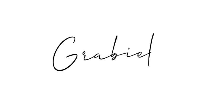 Design your own signature with our free online signature maker. With this signature software, you can create a handwritten (Allison_Script) signature for name Grabiel. Grabiel signature style 2 images and pictures png