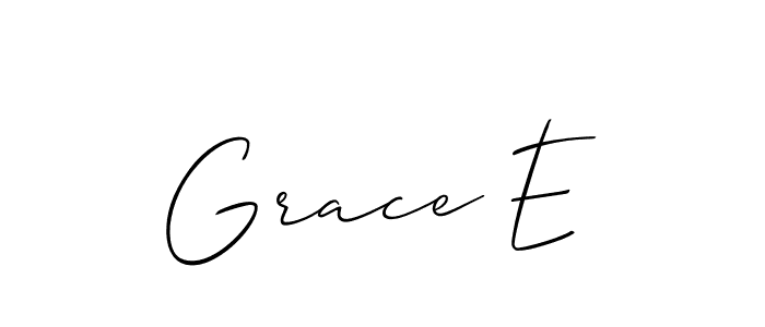How to make Grace E name signature. Use Allison_Script style for creating short signs online. This is the latest handwritten sign. Grace E signature style 2 images and pictures png