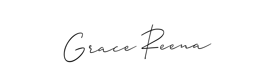 The best way (Allison_Script) to make a short signature is to pick only two or three words in your name. The name Grace Reena include a total of six letters. For converting this name. Grace Reena signature style 2 images and pictures png