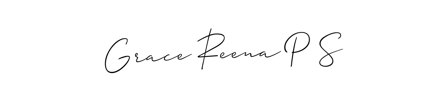 Make a beautiful signature design for name Grace Reena P S. With this signature (Allison_Script) style, you can create a handwritten signature for free. Grace Reena P S signature style 2 images and pictures png