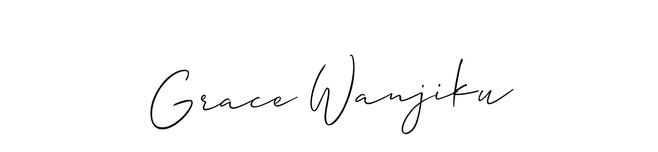 The best way (Allison_Script) to make a short signature is to pick only two or three words in your name. The name Grace Wanjiku include a total of six letters. For converting this name. Grace Wanjiku signature style 2 images and pictures png