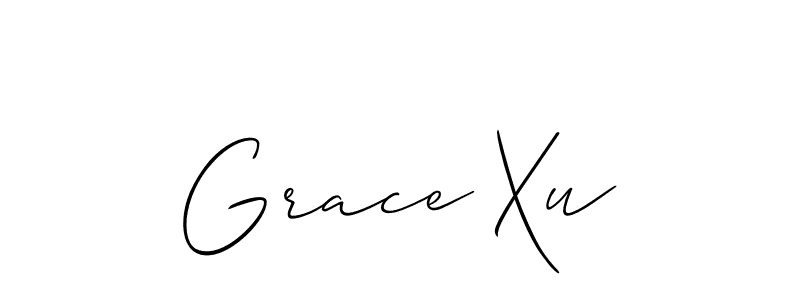 The best way (Allison_Script) to make a short signature is to pick only two or three words in your name. The name Grace Xu include a total of six letters. For converting this name. Grace Xu signature style 2 images and pictures png