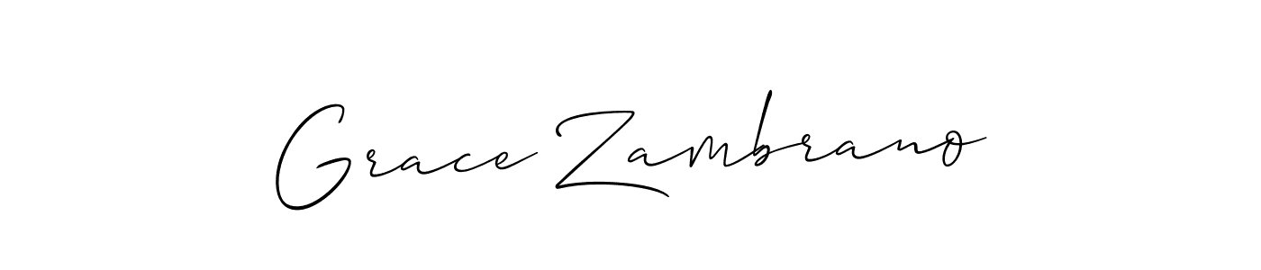 How to make Grace Zambrano name signature. Use Allison_Script style for creating short signs online. This is the latest handwritten sign. Grace Zambrano signature style 2 images and pictures png