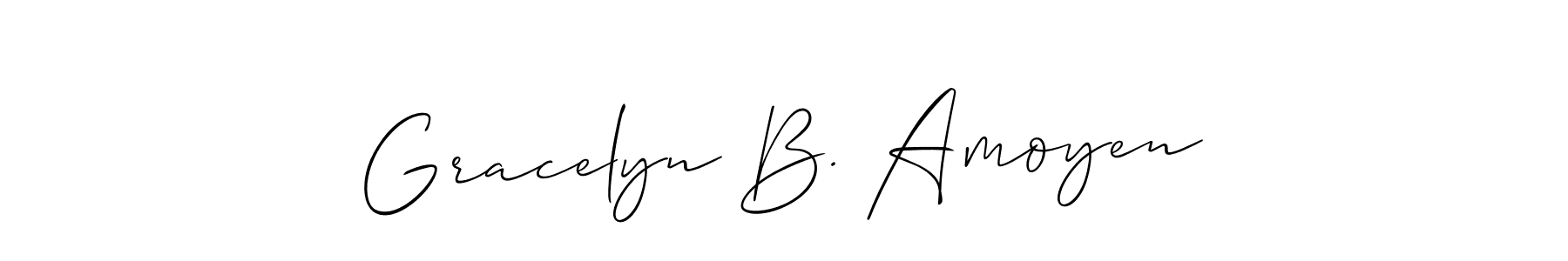 How to make Gracelyn B. Amoyen name signature. Use Allison_Script style for creating short signs online. This is the latest handwritten sign. Gracelyn B. Amoyen signature style 2 images and pictures png