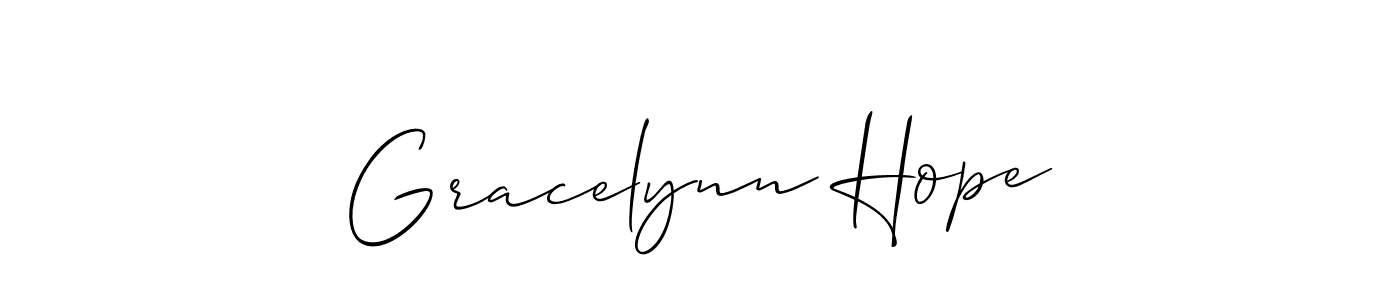 Also You can easily find your signature by using the search form. We will create Gracelynn Hope name handwritten signature images for you free of cost using Allison_Script sign style. Gracelynn Hope signature style 2 images and pictures png