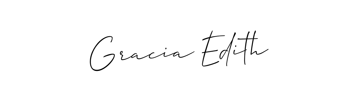 if you are searching for the best signature style for your name Gracia Edith. so please give up your signature search. here we have designed multiple signature styles  using Allison_Script. Gracia Edith signature style 2 images and pictures png