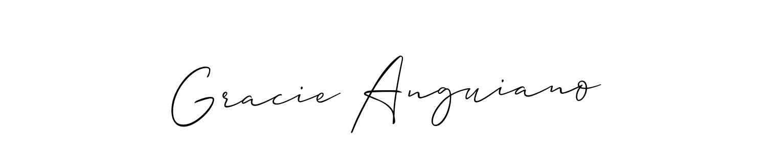 Similarly Allison_Script is the best handwritten signature design. Signature creator online .You can use it as an online autograph creator for name Gracie Anguiano. Gracie Anguiano signature style 2 images and pictures png