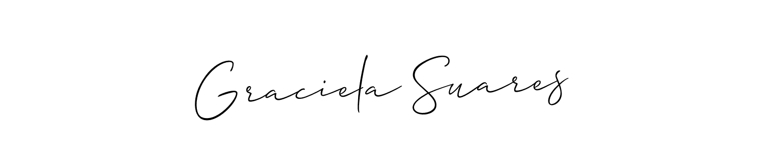 Create a beautiful signature design for name Graciela Suares. With this signature (Allison_Script) fonts, you can make a handwritten signature for free. Graciela Suares signature style 2 images and pictures png