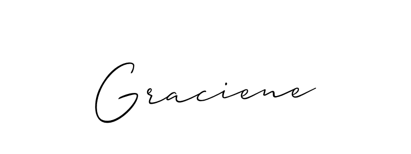 Design your own signature with our free online signature maker. With this signature software, you can create a handwritten (Allison_Script) signature for name Graciene. Graciene signature style 2 images and pictures png