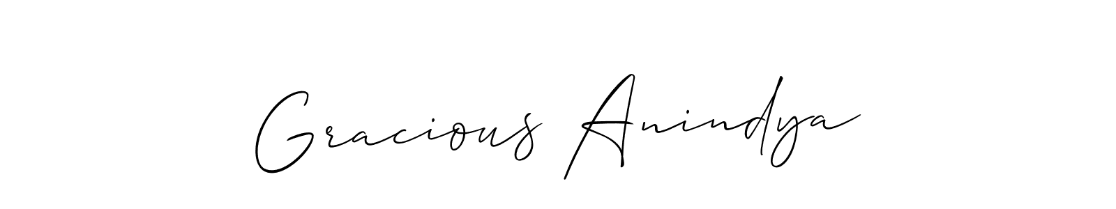 Make a short Gracious Anindya signature style. Manage your documents anywhere anytime using Allison_Script. Create and add eSignatures, submit forms, share and send files easily. Gracious Anindya signature style 2 images and pictures png