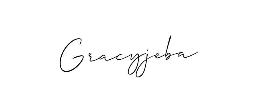 Allison_Script is a professional signature style that is perfect for those who want to add a touch of class to their signature. It is also a great choice for those who want to make their signature more unique. Get Gracyjeba name to fancy signature for free. Gracyjeba signature style 2 images and pictures png