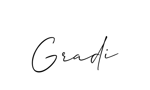 It looks lik you need a new signature style for name Gradi. Design unique handwritten (Allison_Script) signature with our free signature maker in just a few clicks. Gradi signature style 2 images and pictures png