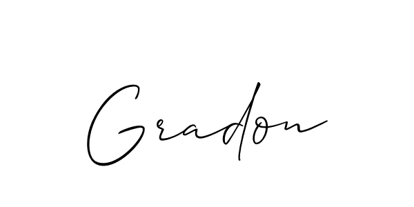 How to make Gradon signature? Allison_Script is a professional autograph style. Create handwritten signature for Gradon name. Gradon signature style 2 images and pictures png