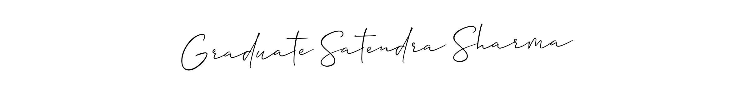 The best way (Allison_Script) to make a short signature is to pick only two or three words in your name. The name Graduate Satendra Sharma include a total of six letters. For converting this name. Graduate Satendra Sharma signature style 2 images and pictures png