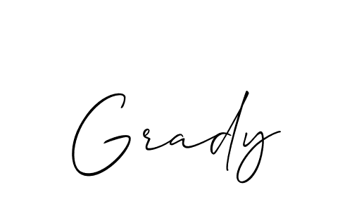 Use a signature maker to create a handwritten signature online. With this signature software, you can design (Allison_Script) your own signature for name Grady. Grady signature style 2 images and pictures png