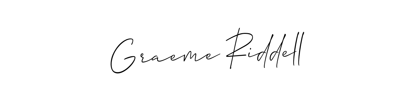 How to make Graeme Riddell name signature. Use Allison_Script style for creating short signs online. This is the latest handwritten sign. Graeme Riddell signature style 2 images and pictures png