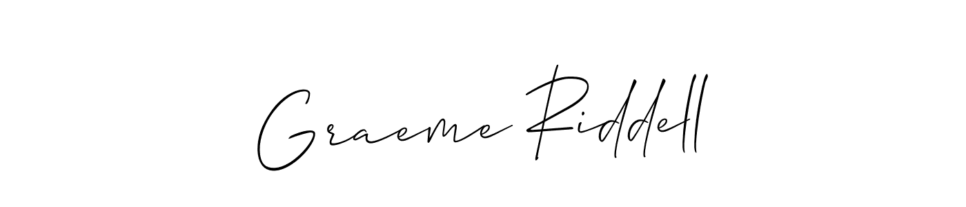 Use a signature maker to create a handwritten signature online. With this signature software, you can design (Allison_Script) your own signature for name Graeme Riddell. Graeme Riddell signature style 2 images and pictures png