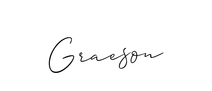 The best way (Allison_Script) to make a short signature is to pick only two or three words in your name. The name Graeson include a total of six letters. For converting this name. Graeson signature style 2 images and pictures png