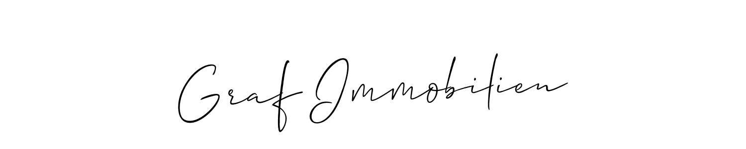 You should practise on your own different ways (Allison_Script) to write your name (Graf Immobilien) in signature. don't let someone else do it for you. Graf Immobilien signature style 2 images and pictures png